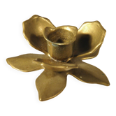 Bougeoir fleur en laiton
