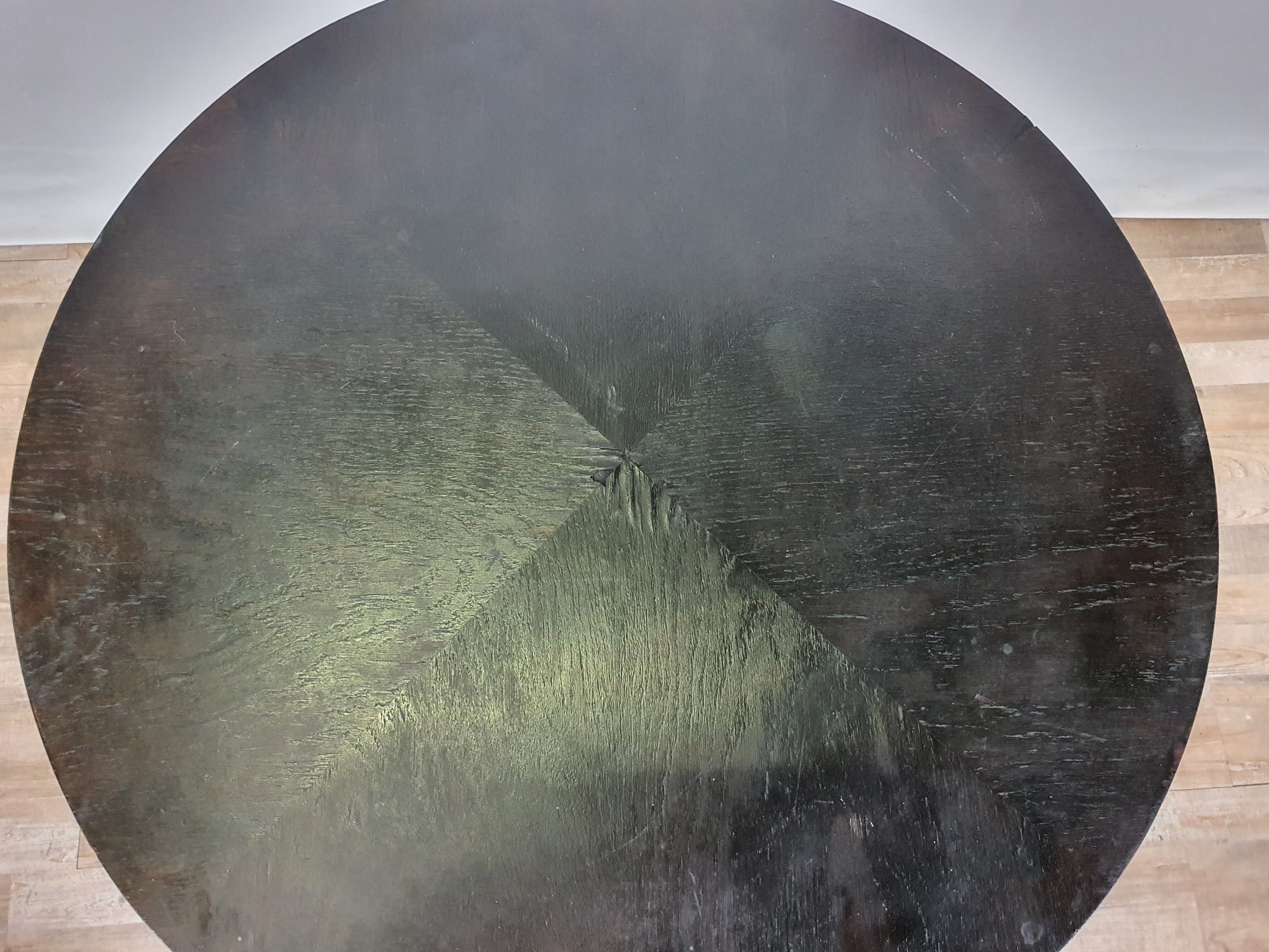 Art decò round black coffee table