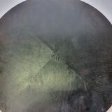 Art decò round black coffee table