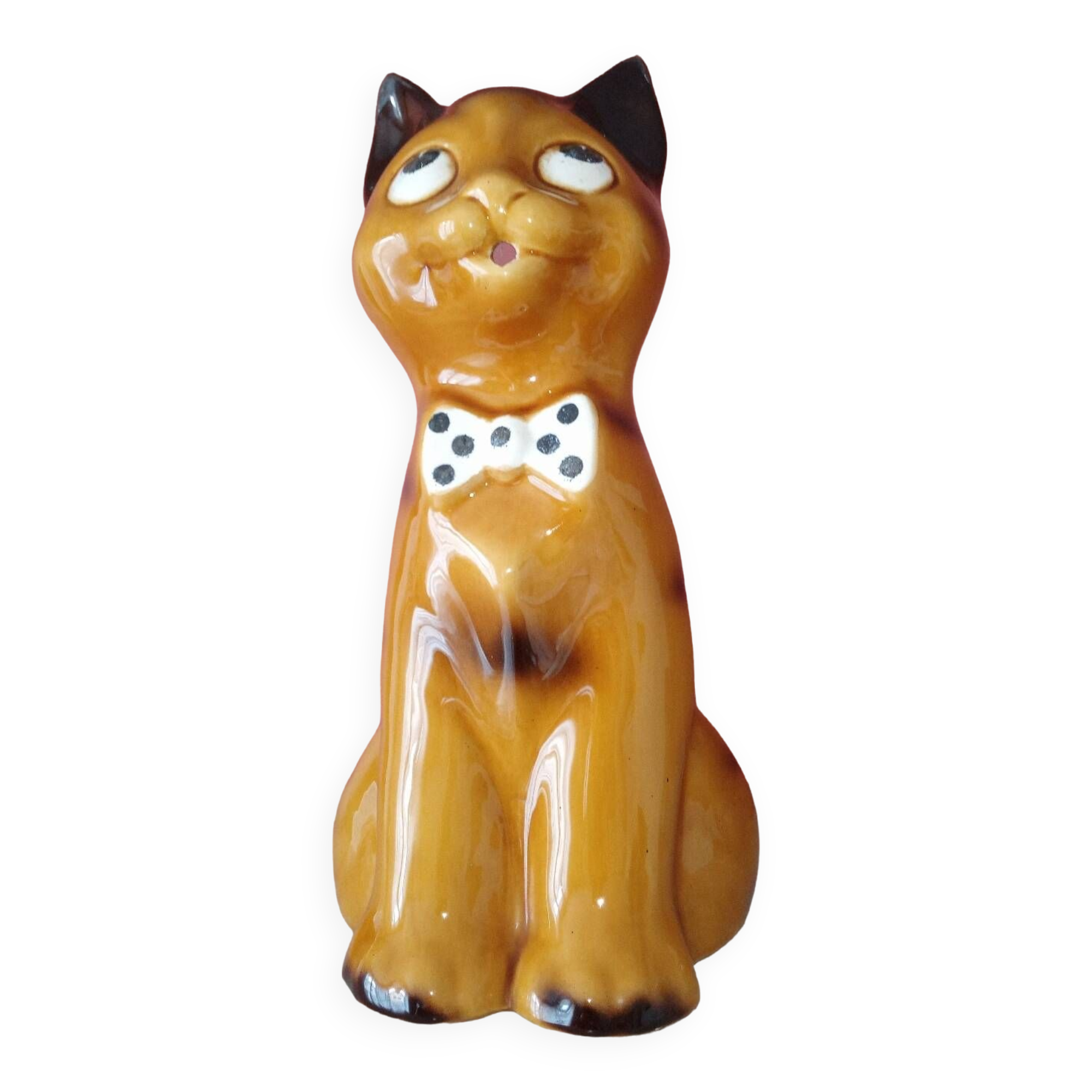 Vintage earthenware cat pitcher
