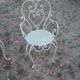 Garden furniture in green wrought iron