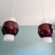 Scandinavian chandelier in white opaline and amethyst glass, 1960s.