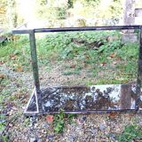 Desserte console vintage design chrome verre fumé année 70