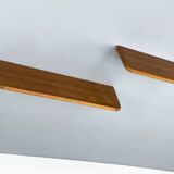 Ensemble de 2 étagères murales en teck du milieu du siècle, années 1970