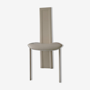 Chaises design roche bobois tout cuir ivoire