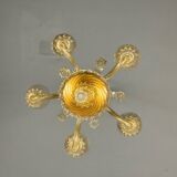 Venetian chandelier in golden murano glass 5 arms of light circa 1930
