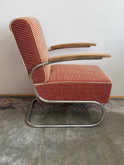 Cantilever Tubular Steel Armchair FN24 by Mücke-Melder, 1940-50s