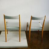 Pair of mid-century Austrian beech dining chairs by Anna Lülja Praun.