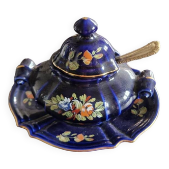Ancien sucrier bleu de four