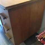 wood and metal desk from the 1960s in modernist style
