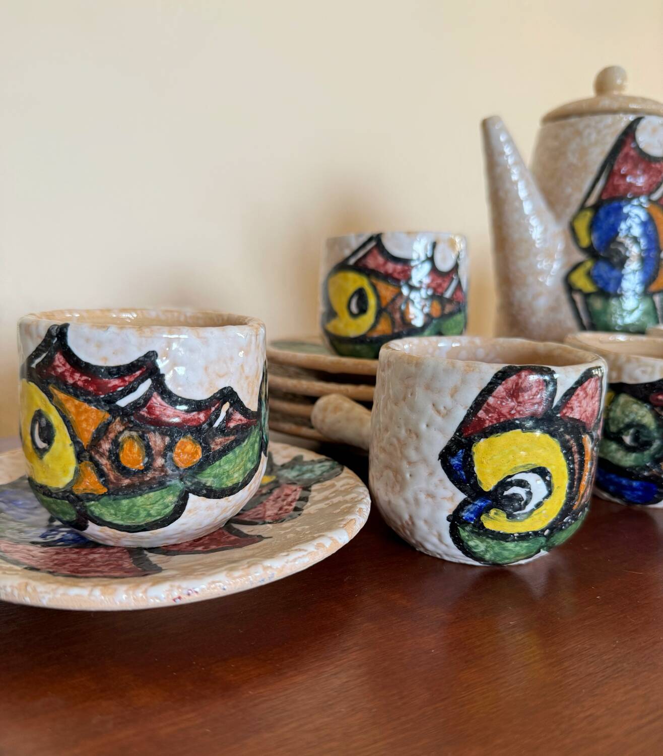 60s ceramic coffee set