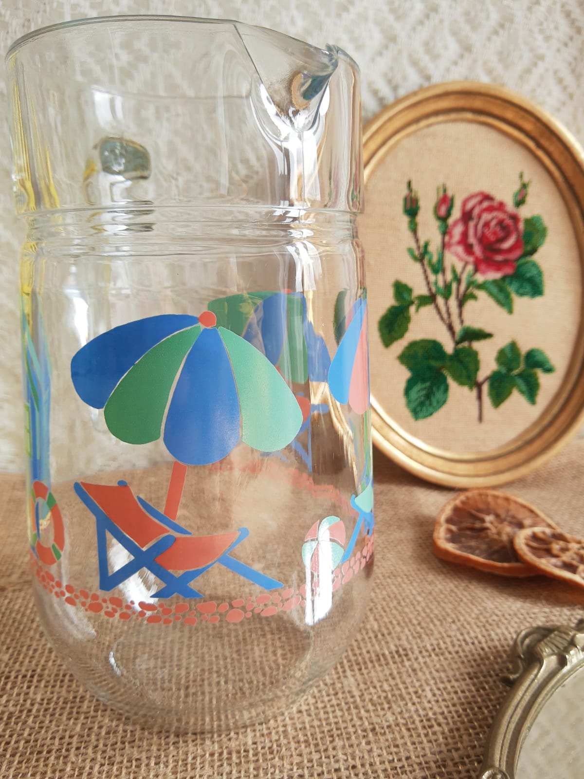 Carafe / pitcher on the theme of the beach France - Vintage