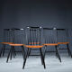 French Fanett Beech and Teak Chairs by Ilmari Tapiovaara, 1960s, Set of 6