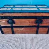 Cargo trunk or seat. Wood and metal, France circa 1900.