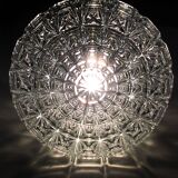 Vintage suspension thick transparent glass and brass 1960