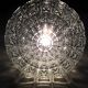 Vintage suspension thick transparent glass and brass 1960