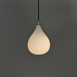 Drop-shaped hanging lamp in white opal glass, by danish El-Light, 1990s