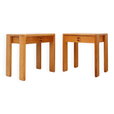 Paire de tables de chevet en chêne par Esko Pajamies pour Asko, Finlande, années 1960