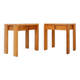 Pair of oak bedside tables by Esko Pajamies for Asko, Finland, 1960s
