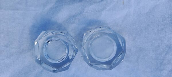 Salerons en cristal estampillés Baccarat France