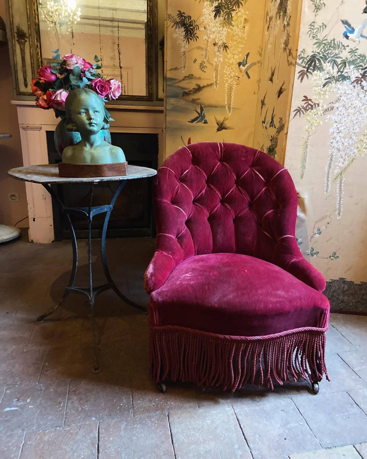 Authentique ancien fauteuil crapaud bergère de style Napoléon III en très bon état - Ameublement