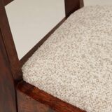 Art Deco chair beige fabric rustic oak 1950