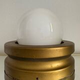 Opaline ball lamp with gold base from the 70s