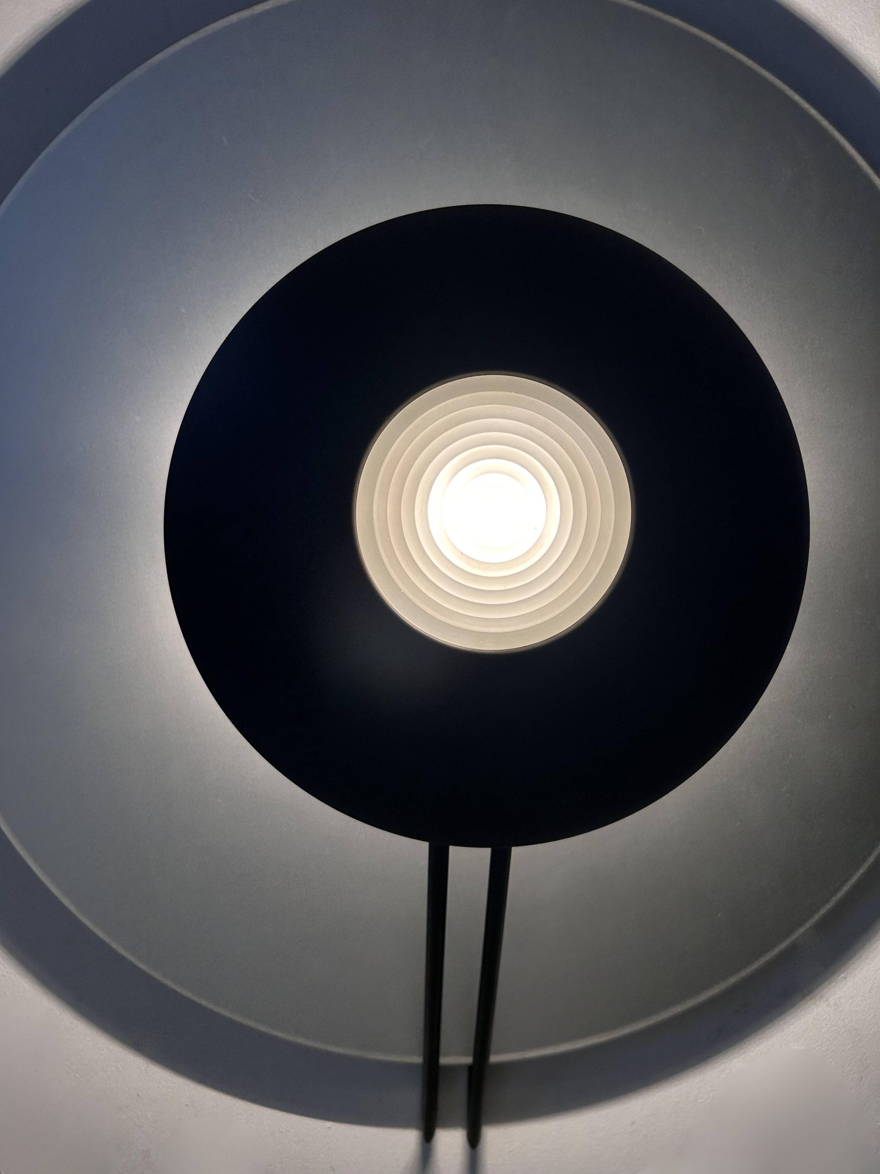 Vintage wall lamp, aluminum and sandblasted glass, Italy 1980