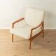 Elegant mid-century armchair from the 1960s with cream-white upholstery