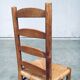 Rustic Oak and Rush High Ladder Back Dining Chairs, Belgium, 1950s, Set of 6