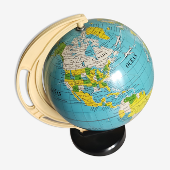 Globe terrestre vintage années 70