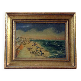 Tableau début XXème "Le bord de mer"