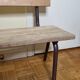 Vintage wooden and metal kindergarten bench, 2 m