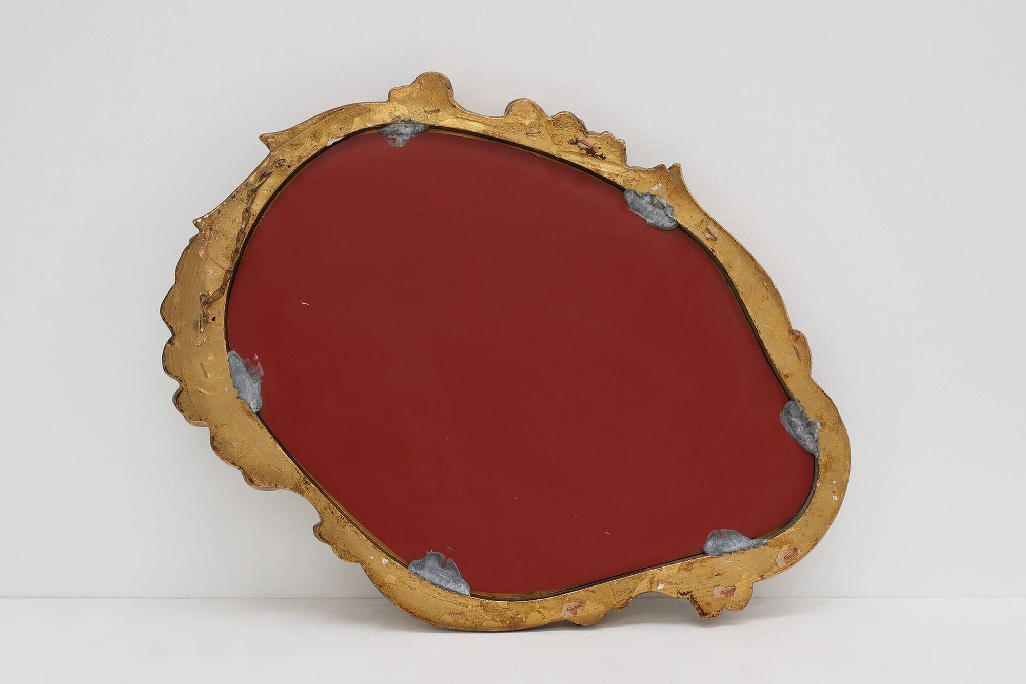 Rococo Style Gilt Mirror with Floral Garlands, Italy, 20th Century