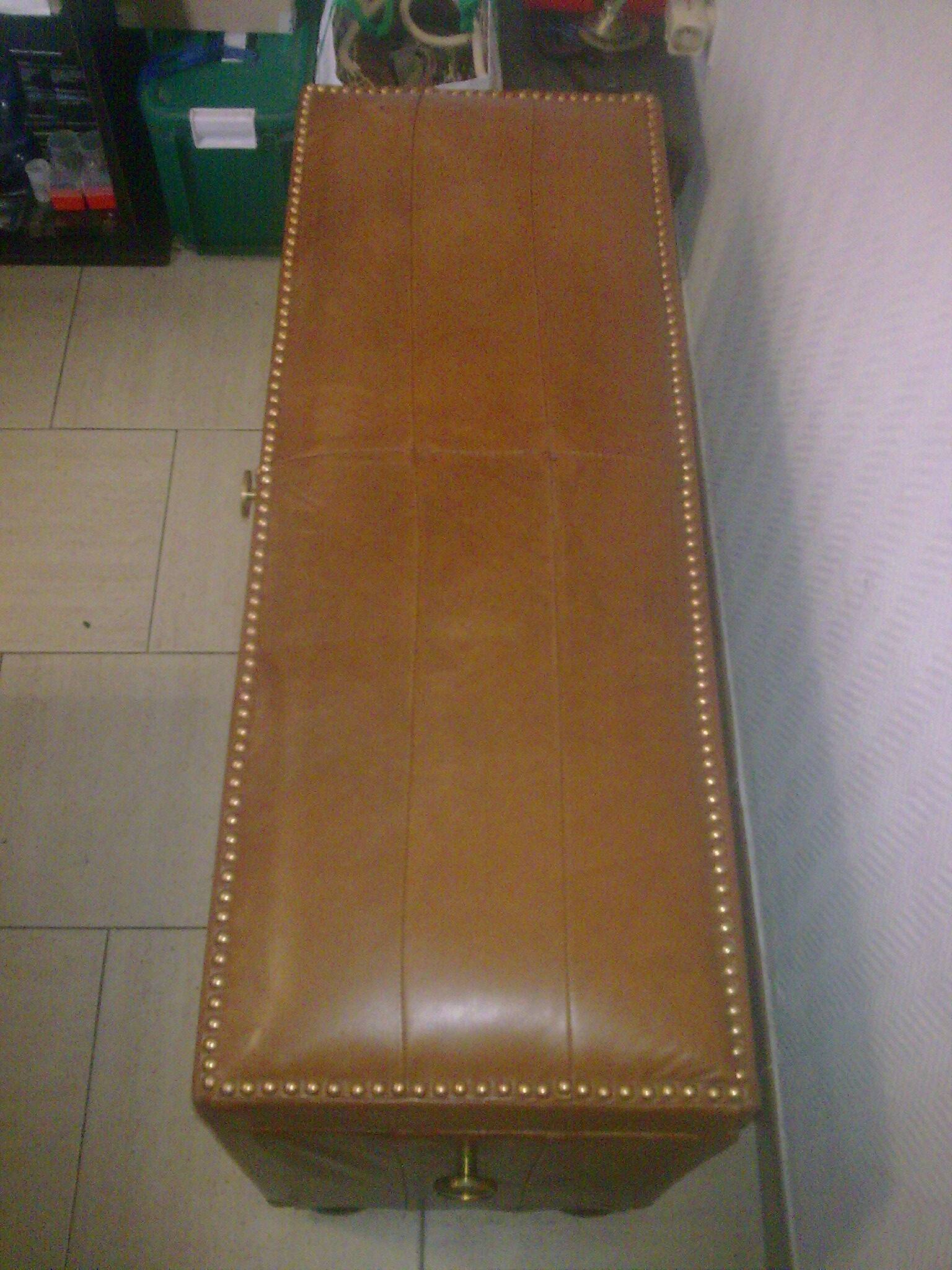 Brown leather trunk / bench seat.