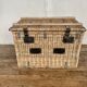Former sncf travel trunk in rattan early XXeme