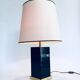 Hollywood Regency Style Black & Gold Square Table Lamp, 1970s
