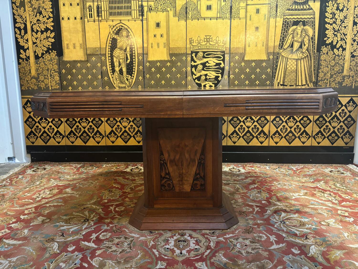 Table à manger art deco pied central
