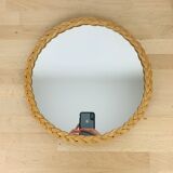 Round rattan braided mirror 33 cm