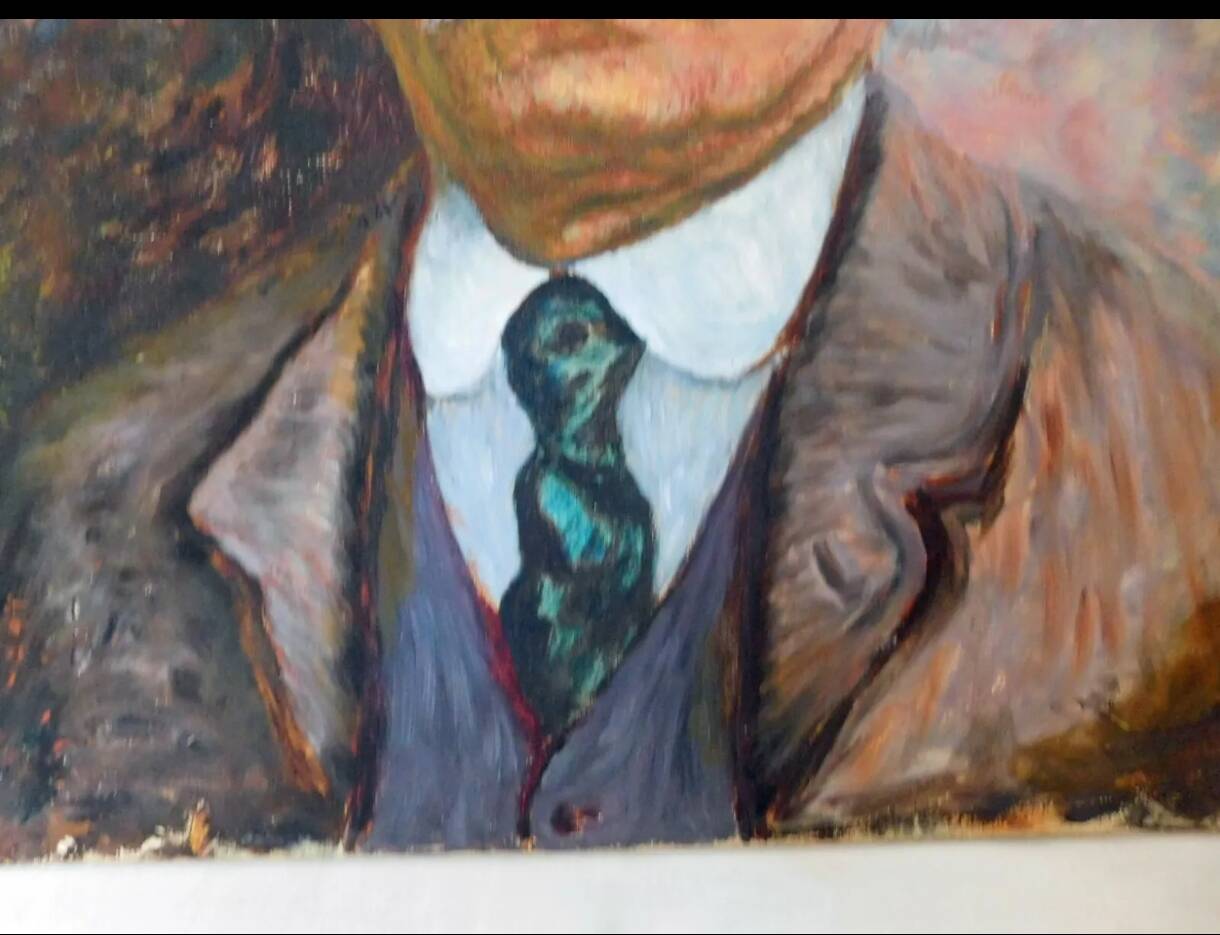Anonymous portrait of a pensioner oil on canvas