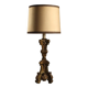 Lampe en bois sculpté et doré avec abat-jour en tissu, Italie, XIXe siècle
