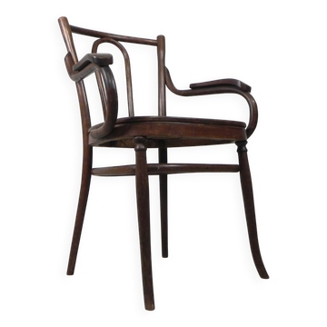 Beech armchair with armrests in Thonet style, 1920s