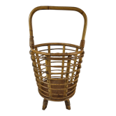 Panier en rotin années 60