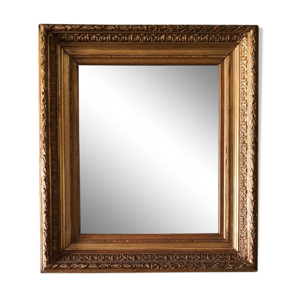 Miroir encadrement époque Napoléon III dorer feuille d'or — Beyit