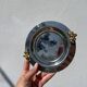 Silver-plated metal butter dish with knots