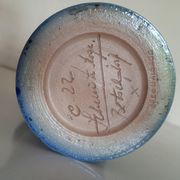 Betschdorf Schmitter grès d'Alsace, cobalt  - Vase corolle aux fleurs