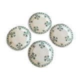 Lot of 4 plates old iron earth pattern "Capucines" BFK