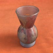 Piedouche vase Glass paste shades of lilac and yellow on a blue background