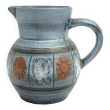 Jean DE LESPINASSE (1896-1979) - Blue enameled ceramic pitcher decorated with geometric patterns
