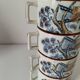 Ensemble de 4 tasses à bouillon Digoin & Sarreguemines, décor Timor